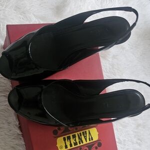 Vaneli Black Heels Sleek Slingback Design